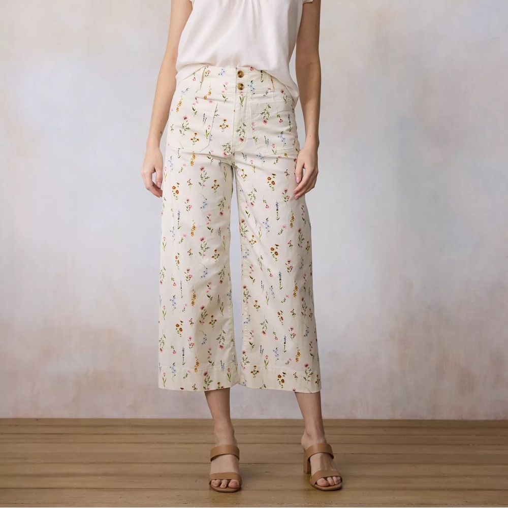 Women's LC Lauren Conrad Wildflower Super High Rise Wide Leg Crop Pants